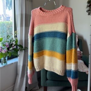 Altar'd State Multicolor Striped Sweater